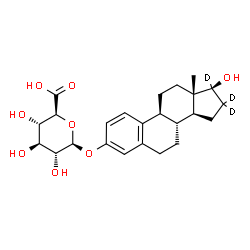 ChemSpider 2D Image | (17beta)-17-Hydroxy(16,16,17-~2~H_3_)estra-1,3,5(10)-trien-3-yl beta-D-glucopyranosiduronic acid | C24H29D3O8