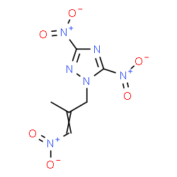 ChemSpider 2D Image | 1-(2-Methyl-3-nitro-2-propen-1-yl)-3,5-dinitro-1H-1,2,4-triazole | C6H6N6O6