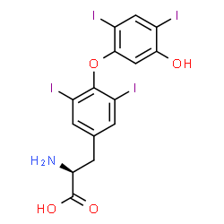 ChemSpider 2D Image | O-(5-Hydroxy-2,4-diiodophenyl)-3,5-diiodo-L-tyrosine | C15H11I4NO4