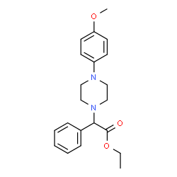 ChemSpider 2D Image | Ethyl [4-(4-methoxyphenyl)-1-piperazinyl](phenyl)acetate | C21H26N2O3