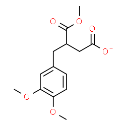 ChemSpider 2D Image | 3-(3,4-Dimethoxybenzyl)-4-methoxy-4-oxobutanoate | C14H17O6