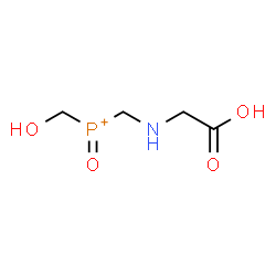 ChemSpider 2D Image | N-{[(Hydroxymethyl)(oxo)phosphonio]methyl}glycine | C4H9NO4P