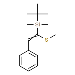 ChemSpider 2D Image | Dimethyl(2-methyl-2-propanyl)[1-(methylsulfanyl)-2-phenylvinyl]silane | C15H24SSi