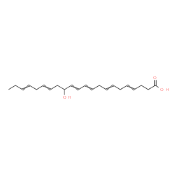 ChemSpider 2D Image | 14-Hydroxy-4,7,10,12,16,19-docosahexaenoic acid | C22H32O3