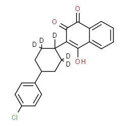 ChemSpider 2D Image | 3-[4-(4-Chlorophenyl)(1,2,2,6,6-~2~H_5_)cyclohexyl]-4-hydroxy-1,2-naphthalenedione | C22H14D5ClO3