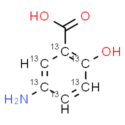 ChemSpider 2D Image | 5-Amino-2-hydroxy(~13~C_6_)benzoic acid | C13C6H7NO3