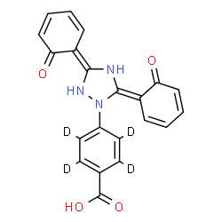 ChemSpider 2D Image | 4-[(3Z,5E)-3,5-Bis(6-oxo-2,4-cyclohexadien-1-ylidene)-1,2,4-triazolidin-1-yl](~2~H_4_)benzoic acid | C21H11D4N3O4