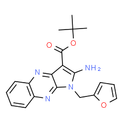 ChemSpider 2D Image | 2-Methyl-2-propanyl 2-amino-1-(2-furylmethyl)-1H-pyrrolo[2,3-b]quinoxaline-3-carboxylate | C20H20N4O3