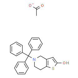 ChemSpider 2D Image | 5-trityl-6,7-dihydro-4H-thieno[3,2-c]pyridin-2-ol;acetate | C28H26NO3S