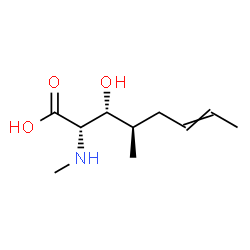 ChemSpider 2D Image | 4-(2-Buten-1-yl)-2,4,5-trideoxy-2-(methylamino)-L-xylonic acid | C10H19NO3