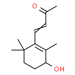 ChemSpider 2D Image | 4-(3-Hydroxy-2,6,6-trimethyl-1-cyclohexen-1-yl)-3-buten-2-one | C13H20O2