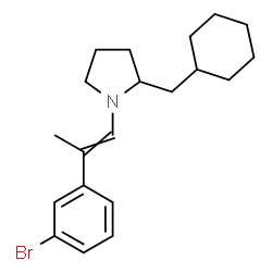 ChemSpider 2D Image | 1-[2-(3-Bromophenyl)-1-propen-1-yl]-2-(cyclohexylmethyl)pyrrolidine | C20H28BrN