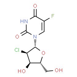 ChemSpider 2D Image | 2'-Chloro-2'-deoxy-5-fluorouridine | C9H10ClFN2O5