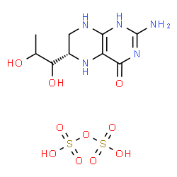 ChemSpider 2D Image | Disulfuric acid - (6S)-2-amino-6-[(1R)-1,2-dihydroxypropyl]-5,6,7,8-tetrahydro-4(1H)-pteridinone (1:1) | C9H17N5O10S2