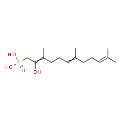 ChemSpider 2D Image | (2-Hydroxy-3,7,11-trimethyl-2,6,10-dodecatrien-1-yl)phosphonic acid | C15H27O4P