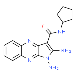 ChemSpider 2D Image | 1,2-Diamino-N-cyclopentyl-1H-pyrrolo[2,3-b]quinoxaline-3-carboxamide | C16H18N6O