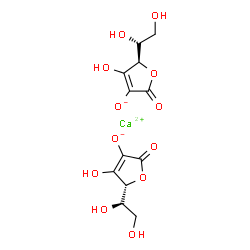 ChemSpider 2D Image | Calcium bis{(5R)-5-[(1R)-1,2-dihydroxyethyl]-4-hydroxy-2-oxo-2,5-dihydro-3-furanolate} (non-preferred name) | C12H14CaO12