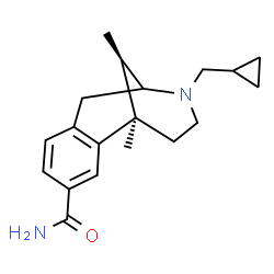 ChemSpider 2D Image | (1R,13R)-10-(Cyclopropylmethyl)-1,13-dimethyl-10-azatricyclo[7.3.1.0~2,7~]trideca-2,4,6-triene-4-carboxamide | C19H26N2O