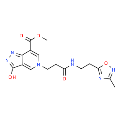 ChemSpider 2D Image | Methyl 3-hydroxy-5-(3-{[2-(3-methyl-1,2,4-oxadiazol-5-yl)ethyl]amino}-3-oxopropyl)-5H-pyrazolo[4,3-c]pyridine-7-carboxylate | C16H18N6O5