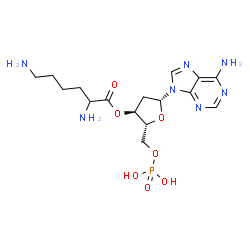 ChemSpider 2D Image | 2'-Deoxy-3'-O-lysyladenosine 5'-(dihydrogen phosphate) | C16H26N7O7P