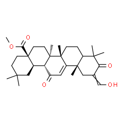 ChemSpider 2D Image | Methyl (5xi,18alpha)-2-(hydroxymethylene)-3,12-dioxoolean-9(11)-en-28-oate | C32H46O5
