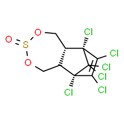ChemSpider 2D Image | (1R,2R,8R,9S)-1,9,10,11,12,12-Hexachloro-4,6-dioxa-5-thiatricyclo[7.2.1.0~2,8~]dodec-10-ene 5-oxide | C9H6Cl6O3S