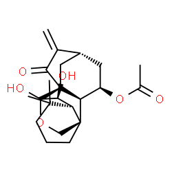 ChemSpider 2D Image | (6alpha,7beta,8alpha,9beta,10alpha,11alpha,13alpha)-6,7-Dihydroxy-15-oxo-7,20-epoxykaur-16-en-11-yl acetate | C22H30O6