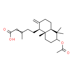 ChemSpider 2D Image | 5-[(1S,4aR,8aR)-6-Acetoxy-5,5,8a-trimethyl-2-methylenedecahydro-1-naphthalenyl]-3-methyl-2-pentenoic acid | C22H34O4