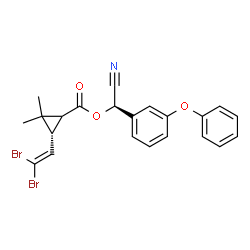 ChemSpider 2D Image | (R)-Cyano(3-phenoxyphenyl)methyl (3R)-3-(2,2-dibromovinyl)-2,2-dimethylcyclopropanecarboxylate | C22H19Br2NO3