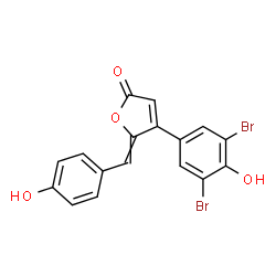 ChemSpider 2D Image | 4-(3,5-Dibromo-4-hydroxyphenyl)-5-(4-hydroxybenzylidene)-2(5H)-furanone | C17H10Br2O4