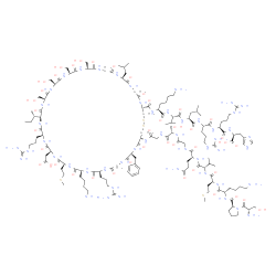 ChemSpider 2D Image | L-Seryl-L-prolyl-L-lysyl-L-methionyl-L-valyl-L-glutaminylglycyl-L-seryl-N-{(4R,10S,16S,19S,22S,25S,28S,31S,34S,37S,40S,43S,49S,52R)-4-{[(2S,5S,8S,11S,14S,17S)-21-amino-5,8-bis(3-carbamimidamidopropyl)
-2-carboxy-1-(1H-imidazol-4-yl)-11-isobutyl-14-isopropyl-4,7,10,13,16-pentaoxo-3,6,9,12,15-pentaazahenicosan-17-yl]carbamoyl}-40-(4-aminobutyl)-49-benzyl-28-[(2S)-2-butanyl]-31,43-bis(3-carbamimidamid
opropyl)-34-(carboxymethyl)-16,19,22,25-tetrakis(hydroxymethyl)-10-isobutyl-37-[2-(methylsulfanyl)ethyl]-6,9,12,15,18,21,24,27,30,33,36,39,42,45,48,51-hexadecaoxo-1,2-dithia-5,8,11,14,17,20,23,26,29,3
2,35,38,41,44,47,50-hexadecaazacyclotripentacontan-52-yl}glycinamide | C143H244N50O42S4