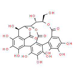 ChemSpider 2D Image | (1S,2S,24R,25R,29R)-7,8,9,12,13,14,17,18,19,25,29-Undecahydroxy-24-(hydroxymethyl)-3,23,26-trioxahexacyclo[13.10.3.1~2,6~.0~5,10~.0~11,28~.0~16,21~]nonacosa-5,7,9,11(28),12,14,16,18,20-nonaene-4,22,27
-trione | C27H20O18