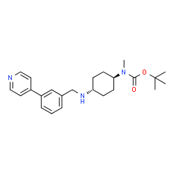ChemSpider 2D Image | 2-Methyl-2-propanyl methyl(trans-4-{[3-(4-pyridinyl)benzyl]amino}cyclohexyl)carbamate | C24H33N3O2