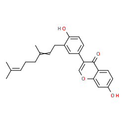 ChemSpider 2D Image | 3-[3-(3,7-dimethylocta-2,6-dien-1-yl)-4-hydroxyphenyl]-7-hydroxychromen-4-one | C25H26O4