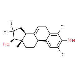 ChemSpider 2D Image | (17beta)-(2,4,16,16-~2~H_4_)Estra-1(10),2,4,7-tetraene-3,17-diol | C18H18D4O2