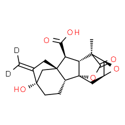 ChemSpider 2D Image | (1R,2R,5S,8S,9S,10R,11S,12R,14S)-5-Hydroxy-11-methyl-6-(~2~H_2_)methylene-17-oxo-13,16-dioxahexacyclo[9.4.2.1~5,8~.0~1,10~.0~2,8~.0~12,14~]octadecane-9-carboxylic acid | C19H20D2O6