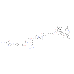 ChemSpider 2D Image | N-(4-{[(2-Amino-4-oxo-4,8-dihydro-6-pteridinyl)methyl]amino}benzoyl)-L-gamma-glutamyl-L-alpha-aspartyl-L-arginyl-L-alpha-aspartyl-D-alpha-aspartyl-3-{[2-({[2-({(2beta,3beta,4beta,5alpha,12beta,19alpha
)-15-[(15R,17S)-17-ethyl-17-hydroxy-13-(methoxycarbonyl)-1,11-diazatetracyclo[13.3.1.0~4,12~.0~5,10~]nonadeca-4(12),5,7,9-tetraen-13-yl]-3,4-dihydroxy-16-methoxy-1-methyl-6,7-didehydroaspidospermidin-
3-yl}carbonyl)hydrazino]carbonyl}oxy)ethyl]disulfanyl}-L-alanine | C86H109N21O26S2