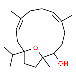 ChemSpider 2D Image | (5Z,9Z)-12-Isopropyl-1,5,9-trimethyl-15-oxabicyclo[10.2.1]pentadeca-5,9-dien-2-ol | C20H34O2
