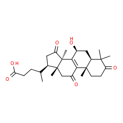 ChemSpider 2D Image | (5alpha,7beta)-7-Hydroxy-4,4,14-trimethyl-3,11,15-trioxochol-8-en-24-oic acid | C27H38O6