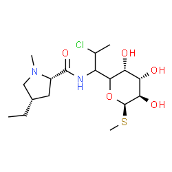 ChemSpider 2D Image | Methyl 5-(2-chloro-1-{[(4S)-4-ethyl-1-methyl-L-prolyl]amino}propyl)-1-thio-beta-L-arabinopyranoside | C17H31ClN2O5S