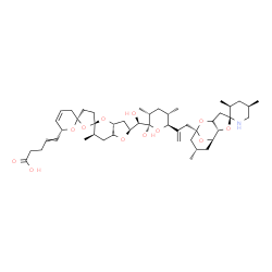 ChemSpider 2D Image | 5-[(2S,3aR,5R,5'R,6R,6''R)-2-{(R)-Hydroxy[(2R,3R,5S,6S)-2-hydroxy-3,5-dimethyl-6-{3-[(1'R,2S,2'R,3S,5R,8'S,10'S)-3,5,10'-trimethyl-8'H-spiro[piperidine-2,4'-[3,7,12]trioxatricyclo[6.3.1.0~2,6~]dodecan
]-8'-yl]-1-propen-2-yl}tetrahydro-2H-pyran-2-yl]methyl}-6-methyl-2,3,3',3'',3a,4',6,6'',7,7a-decahydrodispiro[furo[3,2-b]pyran-5,2'-furan-5',2''-pyran]-6''-yl]-4-pentenoic acid | C47H71NO12