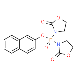 ChemSpider 2D Image | 2-Naphthyl bis(2-oxo-1,3-oxazolidin-3-yl)phosphinate | C16H15N2O6P