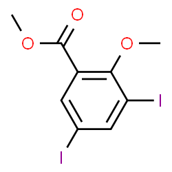 ChemSpider 2D Image | Methyl 3,5-diiodo-2-methoxybenzoate | C9H8I2O3