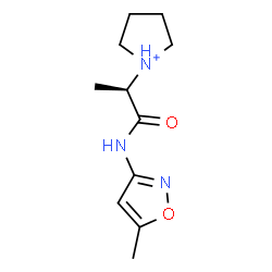 ChemSpider 2D Image | 1-{(2R)-1-[(5-Methyl-1,2-oxazol-3-yl)amino]-1-oxo-2-propanyl}pyrrolidinium | C11H18N3O2
