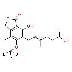 ChemSpider 2D Image | 6-{4-Hydroxy-7-methyl-6-[(~2~H_3_)methyloxy]-3-oxo-1,3-dihydro-2-benzofuran-5-yl}-4-methyl-4-hexenoic acid | C17H17D3O6