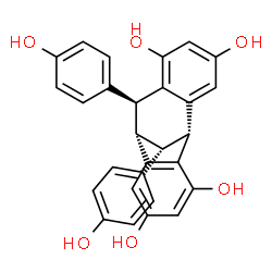 ChemSpider 2D Image | (1R,8S,9S,16R)-8,16-Bis(4-hydroxyphenyl)tetracyclo[7.6.1.0~2,7~.0~10,15~]hexadeca-2,4,6,10,12,14-hexaene-4,6,12,14-tetrol | C28H22O6