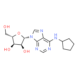 ChemSpider 2D Image | N-Cyclopentyl-9-(beta-L-ribofuranosyl)-9H-purin-6-amine | C15H21N5O4