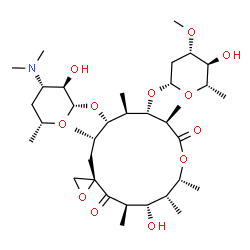 ChemSpider 2D Image | (3R,5R,6S,7R,8R,11R,12S,13R,14S,15S)-6-Hydroxy-5,7,8,11,13,15-hexamethyl-4,10-dioxo-14-{[3,4,6-trideoxy-3-(dimethylamino)-beta-D-xylo-hexopyranosyl]oxy}-1,9-dioxaspiro[2.13]hexadec-12-yl 2,6-dideoxy-3
-O-methyl-beta-L-arabino-hexopyranoside | C35H61NO12