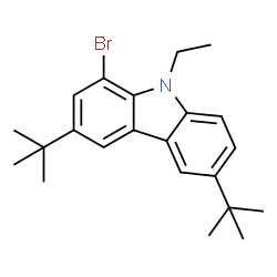 ChemSpider 2D Image | 1-Bromo-9-ethyl-3,6-bis(2-methyl-2-propanyl)-9H-carbazole | C22H28BrN