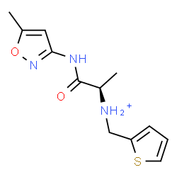 ChemSpider 2D Image | (2R)-1-[(5-Methyl-1,2-oxazol-3-yl)amino]-1-oxo-N-(2-thienylmethyl)-2-propanaminium | C12H16N3O2S